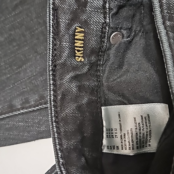 American Eagle Outfitters Men's Black Active Flex Skinny Jeans 29 x 32 #M-183 - Picture 6 of 14